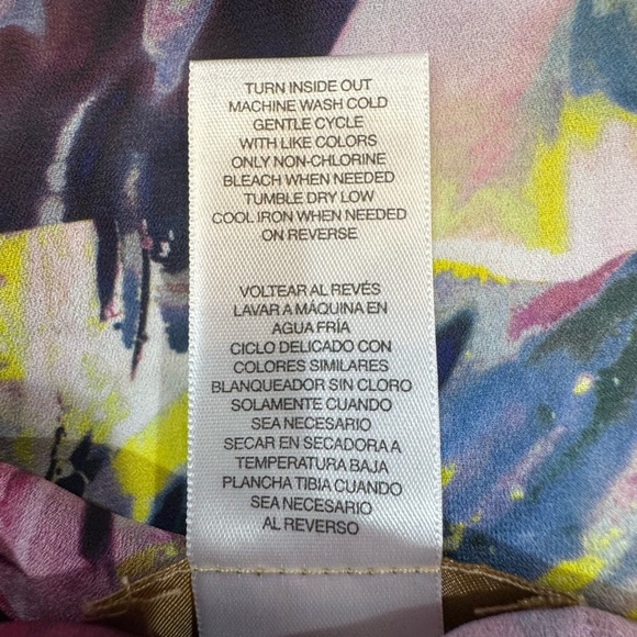 Valerie Stevens Floral Nylon Trimmed Bell Sleeved Long Sleeve Blouse size L - Picture 8 of 8